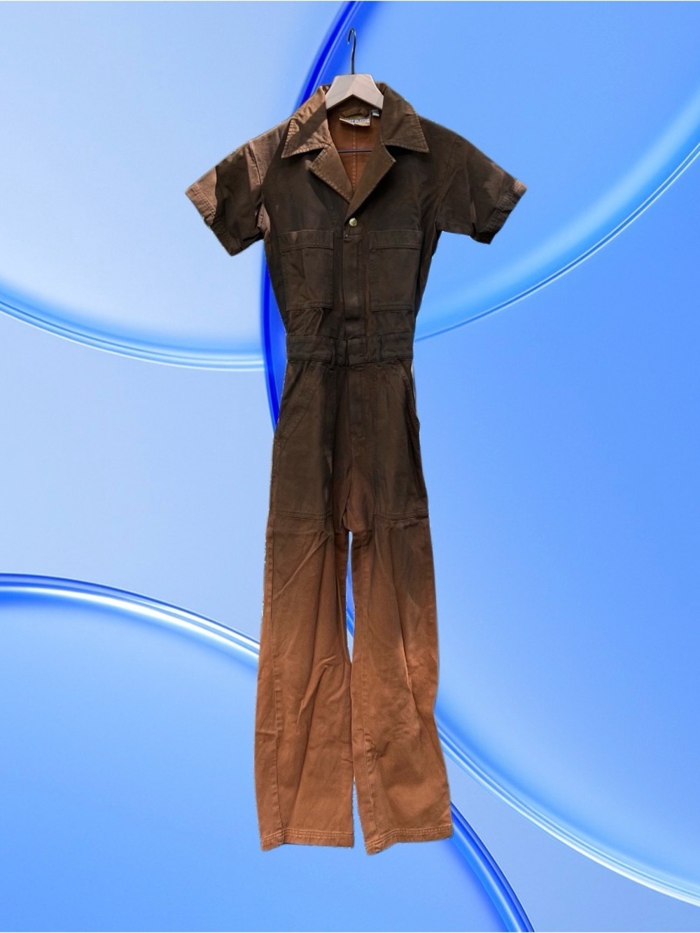 Big Bud Press Espresso Brown Ombré Short Sleeve Jumpsuit Size XXS